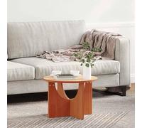 HOMELEN Table basse en pin massif - Table de salon rustique - 50 x 50 x 35 cm - Marron cire - Attire tous les regards avec espace de rangement pour boissons, livres, décoration - Montage et entretien