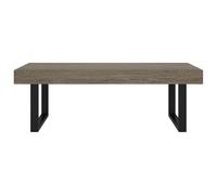 HOMELEN Table basse grise noire 120 x 60 cm robuste en MDF avec pieds en fer Plateau de table stable pour salon, salle à manger, bureau à domicile, table d'appoint avec élégance et stabilité