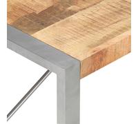 HOMELEN Table basse - Look industriel - Bois de manguier massif - Marron et gris - 120 x 60 cm - Avec pieds en acier - Table d'appoint robuste pour aménagement moderne - Tables et tables basses