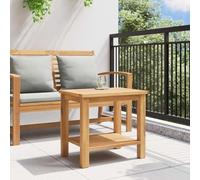 HOMELEN Table basse marron 50 x 35 x 45 cm en bois de teck massif pour une excellente stabilité - Bois de teck résistant aux intempéries - Marron - 50 x 35 x 45 cm