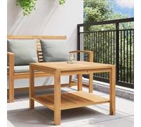 HOMELEN Table basse marron 60 x 60 x 45 cm en teck massif pour salon, jardin, terrasse, tables et tables basses