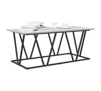 HOMELEN Table basse moderne en contreplaqué métal 100 x 50 x 40 cm avec cadre en acier haute capacité de charge 75 kg pour salon, bureau, bureau, table et table basse Gris