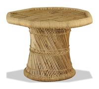 HOMELEN Table basse octogonale en bambou naturel fabriquée à la main 60 x 60 x 45 cm Table d'appoint Table d'appoint Table de rangement pour livres, ordinateurs portables, pots de fleurs avec charme