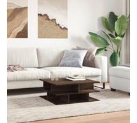 HOMELEN Table basse, table d'appoint, espace de rangement, en bois marron, aspect chêne, 70 x 70 x 29 cm, table de salon, avec plateau stable, pour boissons, collations, décoration, tables et tables