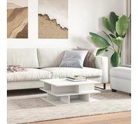 HOMELEN Table basse, table d'appoint, espace de rangement et élégante en bois blanc, 70 x 70 x 29 cm, meuble de salon, parfait pour les boissons, les collations et la décoration dans la maison moderne