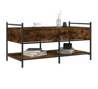 HOMELEN Table basse, table d'appoint, espace de rangement, pieds réglables, en bois fumé, 99 x 50 x 50 cm, pour meubles de salon, tables et tables basses