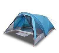 HOMELEN Tente de camping imperméable pour 4 personnes en polyester bleu avec port E, vestibule spatial pour les aventures en plein air, abri familial facile à installer pour le camping et les voyages