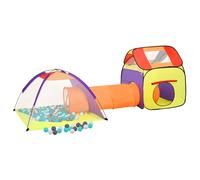 HOMELEN Tente de jeu pour enfant avec 250 balles en polyester multicolore 3 en 1 Design Crawl Tunnel pour enfants Centre d'activité de jeu à domicile 338 x 123 x 111 cm