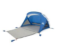 HOMELEN Tente de plage pour 2 personnes Bleu azur Ancre de sable imperméable avec pôles en fibre de verre, polyester 185T enduit de polyuréthane pour la plage, bac à sable et protection du côté de la