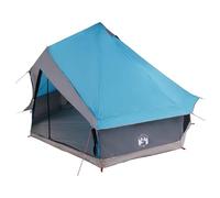 HOMELEN Tente tipi familiale avec toit bleu P/taffetas Poly-Mesh 404 x 370 x 270 cm Imperméable Ignifuge pour les aventures de camping