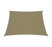 HOMELEN Voile d'ombrage en tissu Oxford, trapézoïdal, 2/4 x 3 m, beige, voile d'ombrage pour jardin, terrasse, pergola et balcon, 90 % protection UV avec kit de montage, imperméable UV50+, protection