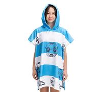 HOMELEVEL Poncho de surf enfant - Serviette de plage peignoir en coton avec capuche - Robe sortie de bain cape enfant 1 à 11 ans - Design football