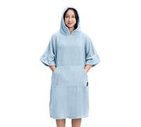 HOMELEVEL Poncho de Surf Enfant - Serviette de Plage Peignoir en Coton avec Poche et Capuche - Robe Sortie de Bain Cape pour 6-9 Ans et 10-13 Ans