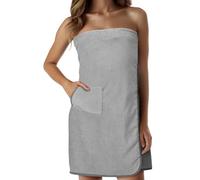 HOMELEVEL Serviette de bain - Paréo de sauna en coton avec fermeture scratch et poche - Serviette kilt sortie de bain plage pour adulte homme femme