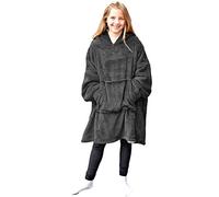 HOMELEVEL Sweat à Capuche XL - Plaid avec Manches Capuche et Poche en Polaire Sherpa - Pull Poncho Enfant Fille garçon Hiver canapé TV Maison