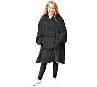 HOMELEVEL Sweat à Capuche XL - Plaid avec Manches Capuche et Poche en Polaire Sherpa - Pull Poncho Enfant Fille garçon Hiver canapé TV Maison