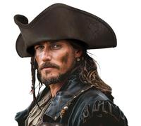 HOMELEX Chapeau de pirate pour homme et femme - Tricorn colonial - Accessoire de costume d'Halloween pour adulte - Guerre révolutionnaire