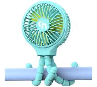 HomeLifairy Mini ventilateur portable pour poussette et bébé avec trépied flexible pouvant être enroulé sur poussette/lit d'étudiant/vélo USB et ventilateur de bureau alimenté par piles bleu