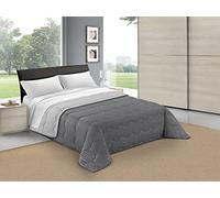 HomeLife Couette Hiver 160 x 240 cm Couette Bicolore Chaude 1 Personne, Réversible en Polyester - Hypoallergénique Fabriqué en Italie, Gris Clair/Gris foncé