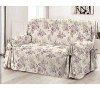 HomeLife - Housse de canapé à Deux Places en Coton avec Motif Floral - Haute qualité Made in Italy - Élégant canapé à 2 Places - Protection Contre la poussière et Taches - Rose