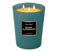 HomeLights Bougies de soja très parfumées pour la maison 3 mèches en coton, sans fumée longue durée 70 heures dans baume et cèdre 12,7 x 15,2 cm