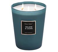 HomeLights Bougies de soja très parfumées pour la maison 3 mèches en coton, sans fumée longue durée 70 heures dans baume et cèdre 12,7 x 15,2 cm