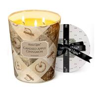 HomeLights Bougies parfumées à 3 mèches - 34oz, mélange de cire de soja, parfum longue durée, décoration rustique et moderne et cadeaux de pendaison de crémaillère, Pomme confite cannelle