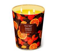 HomeLights Bougies parfumées à 3 mèches - 34oz, mélange de cire de soja, parfum longue durée, décoration d'intérieur aux styles variés et cadeaux de pendaison de crémaillère, Agrumes d'Amalfi