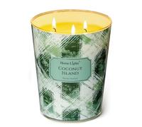 HomeLights Bougies parfumées à 3 mèches - 34oz, mélange de cire de soja, parfum longue durée, décoration scandinave minimaliste et cadeaux de pendaison de crémaillère, Île cocotier