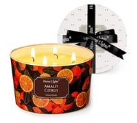 HomeLights Bougies parfumées à 4 mèches - Bougie en cire de soja 18oz, parfum longue durée, décoration éclectique et variée, cadeaux de pendaison de crémaillère, Agrumes d'Amalfi