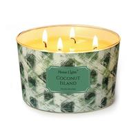 HomeLights Bougies parfumées à 4 mèches - Bougie en cire de soja 18oz, parfum longue durée, décoration scandinave minimaliste et cadeaux de pendaison de crémaillère, Île cocotier