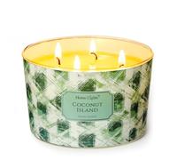 HomeLights Bougies parfumées à 4 mèches - Bougie en cire de soja 18oz, parfum longue durée, décoration scandinave minimaliste et cadeaux de pendaison de crémaillère, Île cocotier