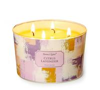 HomeLights Bougies parfumées Agrumes lavande | Bougies de soja 18oz, grands pots à 4 mèches au design minimaliste scandinave | Idées cadeaux pour événements, décoration d'intérieur, anti-stress