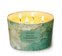 HomeLights Bougies parfumées cèdre baumier | Bougies de soja 18oz, grands pots à 4 mèches style industriel chic | Bougies idéales pour les événements, le soulagement du stress et la détente