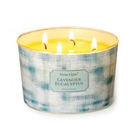 HomeLights Bougies parfumées en cire de soja, 4 mèches, parfum Lavande eucalyptus, idéal pour les fêtes, détente, design minimaliste scandinave, 18oz