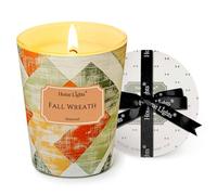 HomeLights Bougies parfumées en cire de soja, bougies à 1 mèche, parfum couronne d'automne, bougies d'aromathérapie rustiques et modernes pour les fêtes, détente, 6.7oz