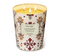 HomeLights Bougies parfumées | Grand pot 34 oz bougie de soja naturelle | 130 heures de longue durée avec 3 Wicks | Bohemian naturel pour la décoration de la maison Lavande Vanille