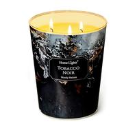 HomeLights Bougies parfumées | Grand pot 34 oz bougie de soja naturelle | 130 heures de longue durée avec 3 Wicks | Bohemian naturel pour la décoration de la maison Tabac noir