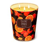 HomeLights Bougies parfumées | Grand pot 34 oz bougie de soja naturelle | 130 heures de longue durée avec 3 Wicks | Bohemian naturel pour la décoration de la maison Agrumes d'Amalfi