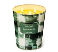 HomeLights Bougies parfumées | Grand pot 34 oz bougie de soja naturelle | 130 heures de longue durée avec 3 Wicks | Bohemian naturel pour la décoration de la maison Île cocotier