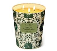 HomeLights Bougies parfumées | Grand pot 34 oz bougie de soja naturelle | 130 heures de longue durée avec 3 Wicks | Bohemian naturel pour la décoration de la maison Poire anglaise et daim