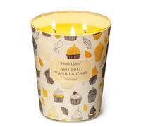 HomeLights Bougies parfumées | Grand pot 34 oz bougie de soja naturelle | 130 heures de longue durée avec 3 Wicks | Bohemian naturel pour la décoration de la maison Gâteau fouetté à la vanille