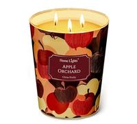 HomeLights Bougies parfumées | Grand pot 34 oz bougie de soja naturelle | 130 heures de longue durée avec 3 Wicks | Bohemian naturel pour la décoration de la maison Verger de pommiers
