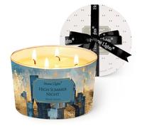 HomeLights Bougies parfumées Nuit d'été | Bougies de soja 18oz, grands pots à 4 mèches, style industriel chic | Bougies idéales pour les événements, le stress, la détente et la relaxation