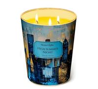 HomeLights Bougies parfumées Nuit d'été | Bougies de soja 34oz, grands pots à 3 mèches, style industriel chic | Bougies idéales pour les événements, la décoration intérieure, le stress