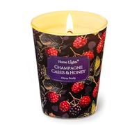 HomeLights Bougies parfumées pour femmes et hommes, Bougie d'aromathérapie 1 mèche en pot de 6.7oz, Idéale pour une décoration et des cadeaux au style éclectique et varié, Champagne cassis et miel