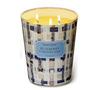 HomeLights Bougies parfumées pour femmes et hommes, Bougie d'aromathérapie 3 mèches en pot de 34oz, Idéale pour une décoration rustique et moderne, Cheesecake aux myrtilles