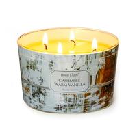 HomeLights Bougies parfumées pour femmes et hommes, Bougie d'aromathérapie 4 mèches en pot de 18oz, Idéale pour une décoration et des cadeaux au style industriel chic, Cachemire vanille chaude