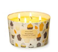 HomeLights Bougies parfumées pour femmes et hommes, Bougie d'aromathérapie 4 mèches en pot de 18oz, Idéale pour une décoration et des cadeaux au style rustique et moderne, Gâteau fouetté à la vanille