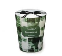 HomeLights Bougies parfumées pour femmes et hommes, Bougie d'aromathérapie à mèche unique de 6.7oz, Idéale pour une décoration et des cadeaux au style minimaliste scandinave, Sauge et Mousse
